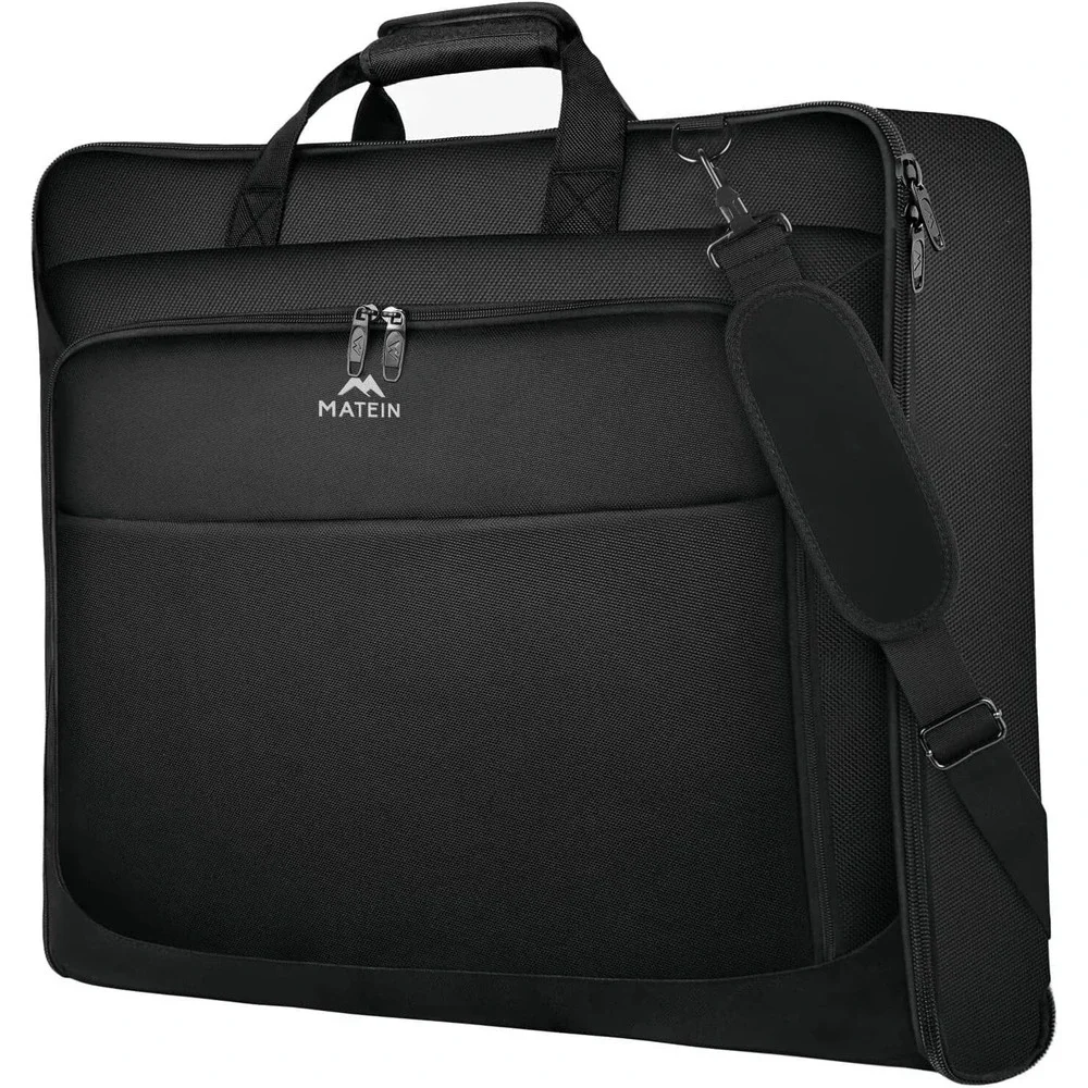 MATEIN Travel Garment Bag – Waterproof Carry-On Suit Case with Strap, Black